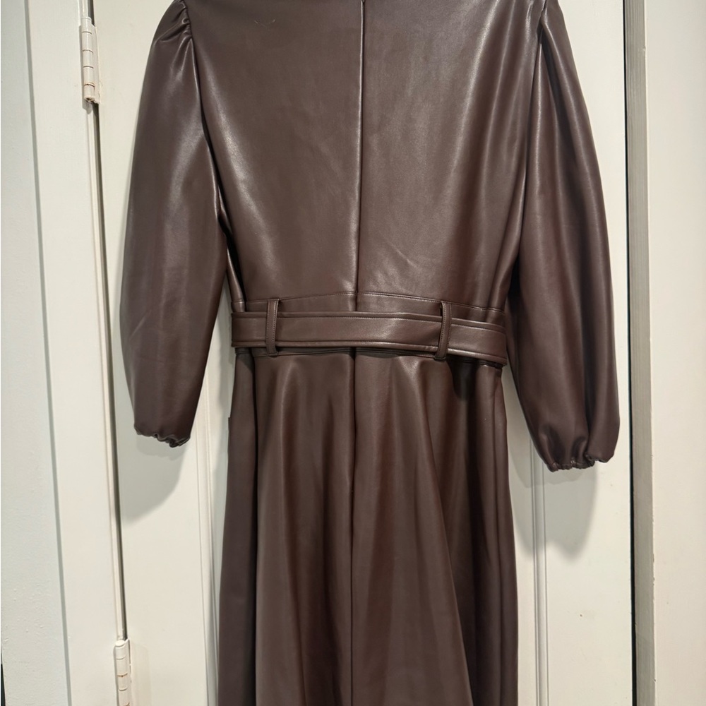 ✨ Shoshanna Faux Leather Belted Dress – Size 12 ✨ - Picture 2 of 7